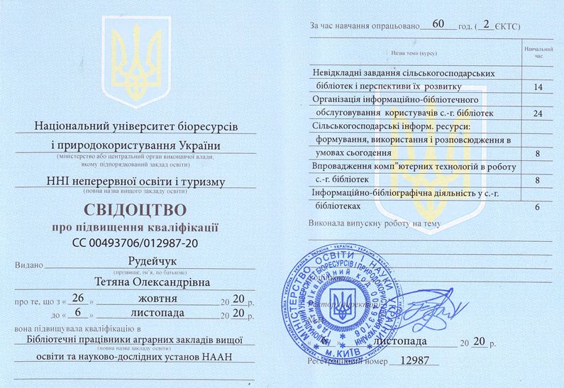 Архівне фото бібліотеки коледжу: Відзнаки та професійний досвід